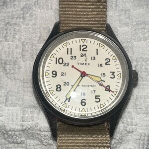 Timex Women's Watch with Tan Strap and Silver Case